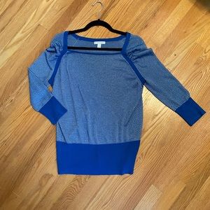 NY & Company blue and silver striped sweater